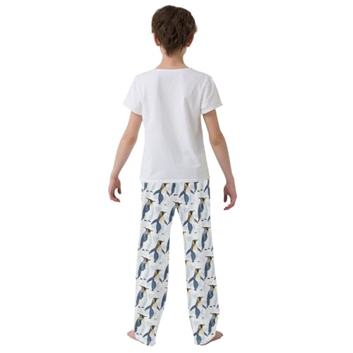 Boys' Pants Doodle Yellow Penguin Snows Long Bottoms Jogger Pants Elastic Waist Trousers with Pockets S-XL3