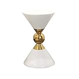 Materiales de alta calidad Qiyue Bao Zhuang Mesa De Muebles Mesa Auxiliar Mesa de Centro de Fibra de Vidrio Nuevo diseño Original Sala de Estar (Color : Blanco)