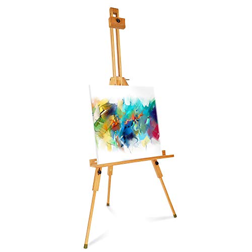 Artina Grenoble Chevalet Pliable en Bois de Hêtre Massif – Chevalet de Campagne Portable Prêt à l’Emploi avec Support de Toile – Chevalet Peinture Réglable avec Trépied pour Toiles à 80 cm
