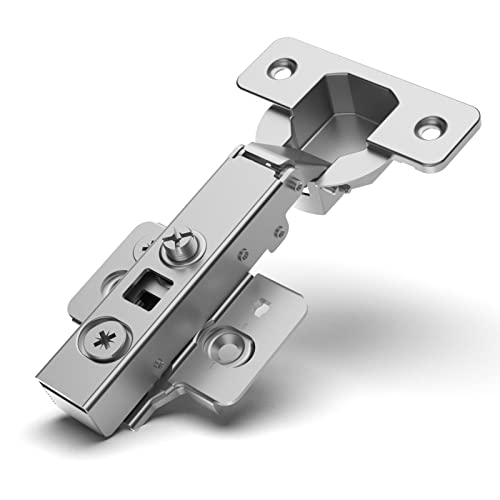 Chibery 20 Pack Frameless Soft Close Cabinet Hinge, 110 Degree Concealed European Style, 45mm Screw Center-to-Center, Full Overlay 3D Adjustable, Slow Shut, Clip-On Plate, Cupboard Door Replacement by Chibery - Used condition - CA$41.99