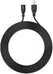 12Ft Power Extension Cord Cable Extender - 18AWG NEMA 5-15P to 5-15R Strip Liberator Charger Outlet Saver Extra Long 12FT