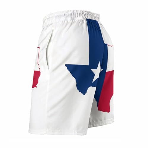Puerto Rico Flag Men's Shorts Casual Elastic Waist Drawstring Summer Beach Shorts4