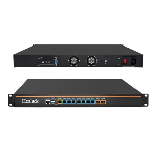 Image of 1U Firewall Appliance Mini PC, Core i5 4300M Z87, 2X 10GBe LAN, 8 x i226V 2.5GbE LAN, OPNsense, VPN, 19 Inch 1U Network Rackmount, VGA, Console, USB3.0, DDR3L 8G RAM 128G SSD
