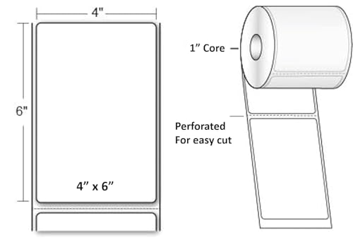 Image of Newdru Thermal Label Printer Paper 4x6 - 400 Labels per Roll, Strong Adhesive & Easy Peel Shipping Labels | Compatible with All Direct Thermal Printers | Self-Adhesive Stickers - (Pack of 1)