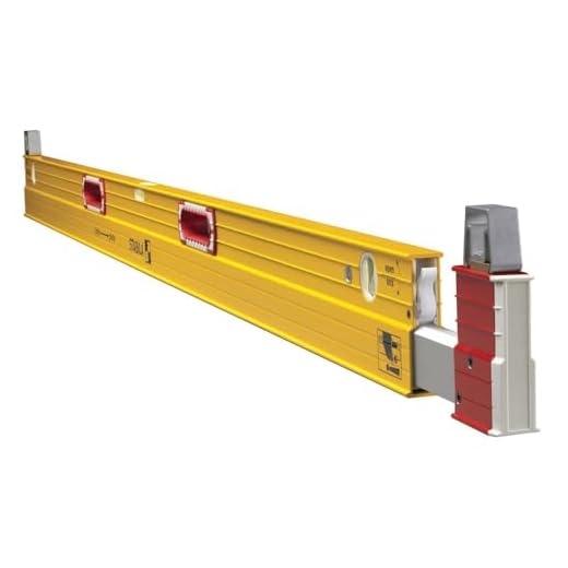 Stabila 35610 Type 106T Extendable Plate Level 6-10 Feet with Removable Standoffs The Extra Long Spirit Level For Accurate Measurements Across Irregularities and Laths