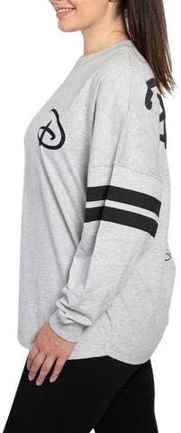 Disney Jersey Women's Mickey Mouse Long Sleeve, Gray (Small) - Image 3