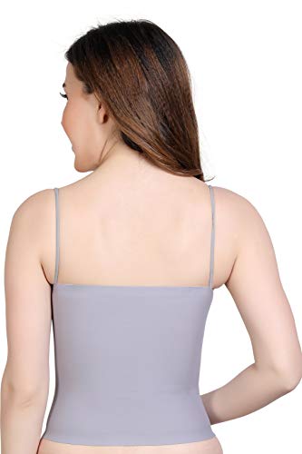 Image of PLUMBURY Women Lightly Padded Seamless Built in Bra Short Slip Camisole, Size S-3XL