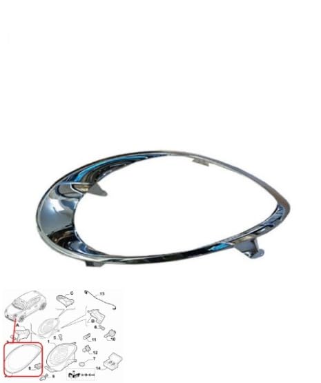 GENERICO CORNICE PROIETTORE FARO SINISTRO SINISTRO CROMATA COMPATIBILE CON : MITO 00156085848 AGM PARTS