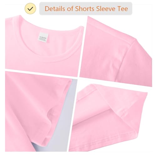 Image of Girls /Kids /Toddlers Crew Neck Cotton T-Shirts Short Sleeve Summer Basic Tops(Age 2-12Y)