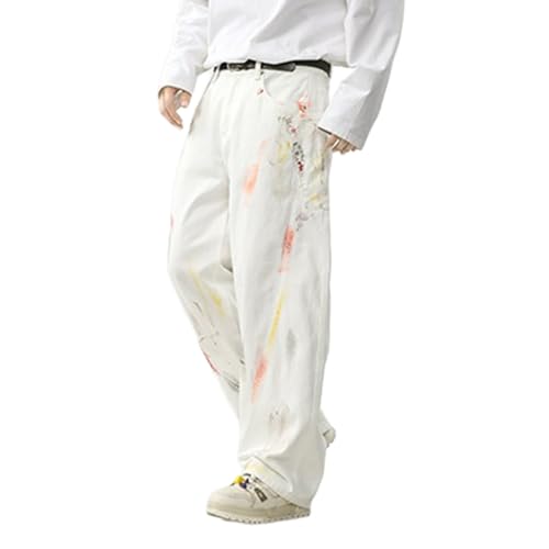 Baggy Jeans Men Relaxed Fit Graffiti Wide Leg Denim Pants Casual Parachute Open Bottom Streetwear for Skater Jeans Hip Pop4
