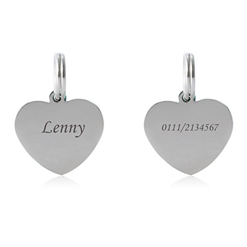 ZALAGO Edelstahl Personalisiert Haustier ID Tag Hund Tag Hundemarke Anhaenger MIT Gravur Service,Silber Cover