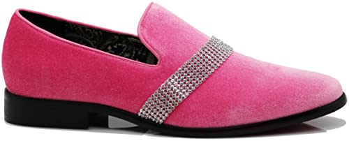 SPK10 Men's Vintage Plain Velvet White Stripe Design Dress Loafers Slip On Shoes Classic Tuxedo Dress Shoes2