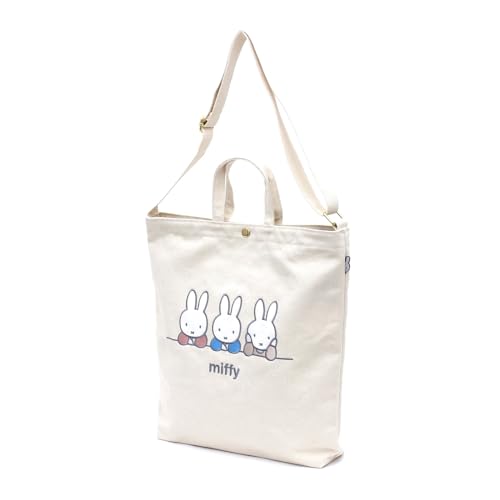 Hapitas 6063 Miffy Solid Canvas Tote Shoulder Bag, Solid Canvas, Tote Bag, B239. Natural Mist Trio, One Size