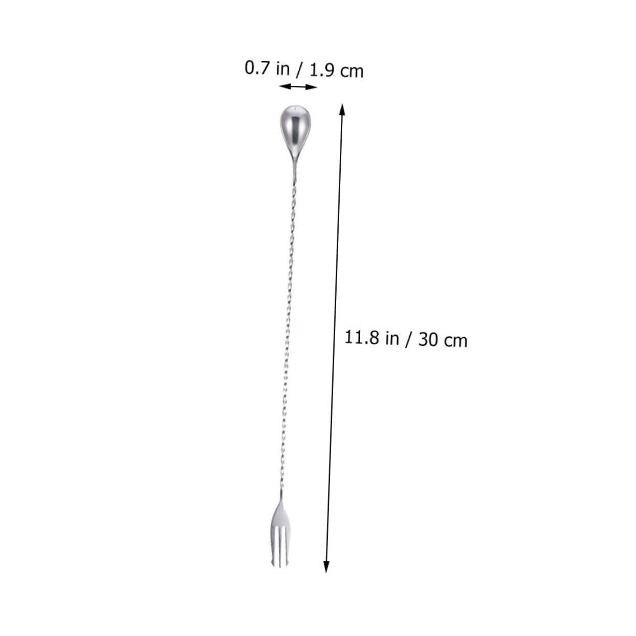 OUNONA 2Pcs Long Handle Stainless Steel Cocktail Stirrers Beverage Mixing Spoons for Juices and Cocktails Bar Supplies for Home and Parties