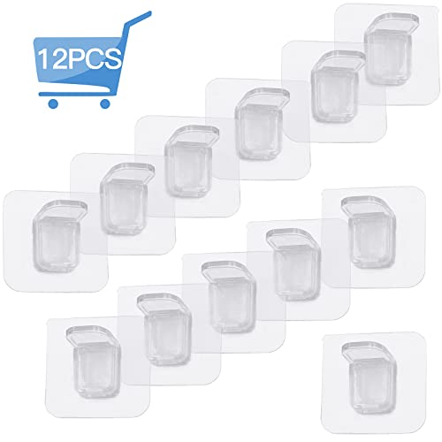 Jamiikury 12Pcs Punch Free Shelf Support Pins, Self Adhesive Shelf Pegs Nail-Free Plastic Shelf Clips Shelf Holder Pegs For Kitchen Cabinet Shelves, 6Cm X 6Cm #TOP1