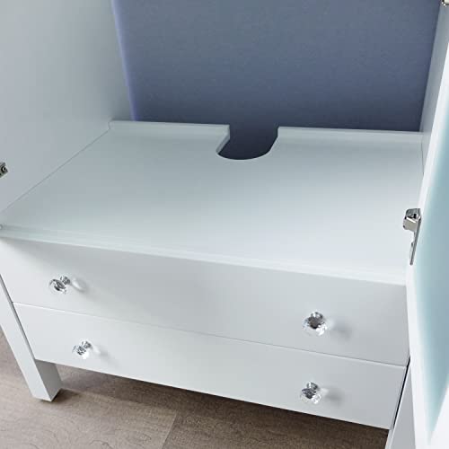 Qierao 30" Freestanding Wooden Modern Bathroom Vanity Vessel Sink Set Bathroom Mirror Included (Clear Glass Sink) #TOP5