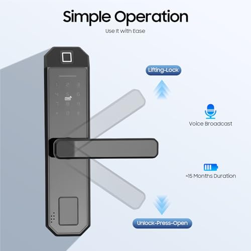 Serrure de porte intelligente à empreinte digitale et code pour porte 35-50mm