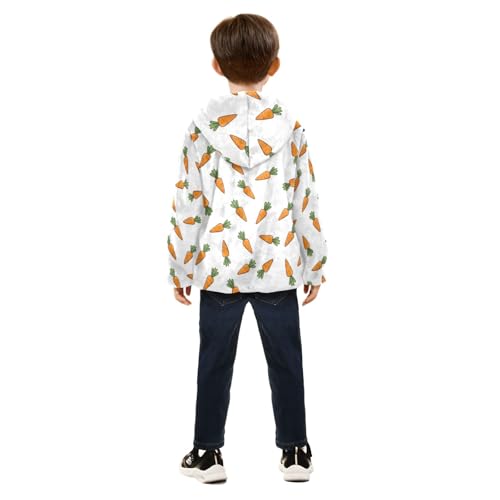 CHIFIGNO Carrot White Toddler Boy Zip up Hoodie Fleece Jacket for Fall Winter 3T4
