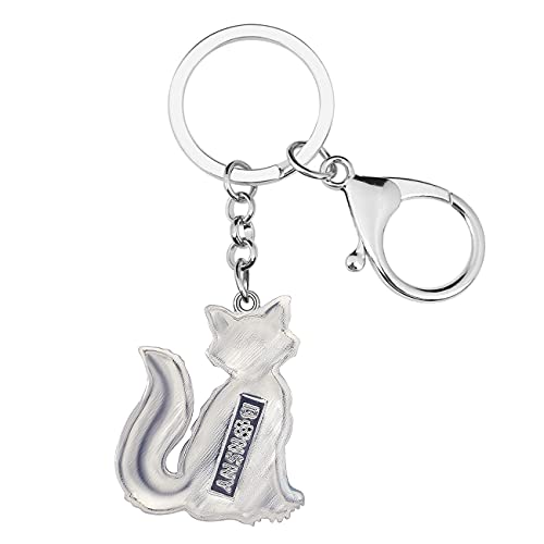 Enamel Alloy Cartoon Fox Keychain Charm Cute Jewelry Gift For Women Girls Bag Wallet Car (Blue), 35Mm X 28Mm #TOP4