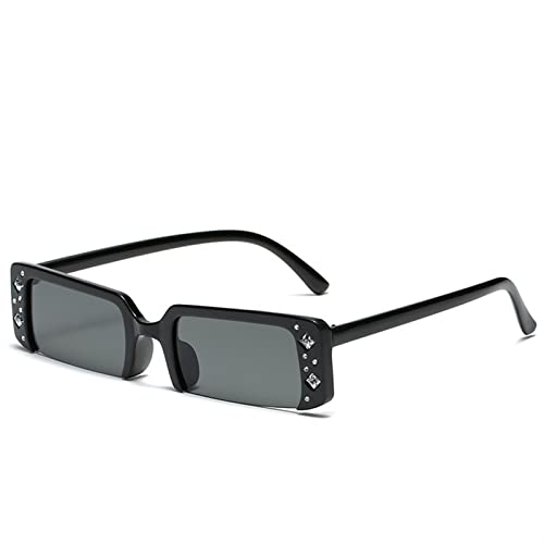 XINXIN Small Frame Diamond-Studded Women's Sunglasses, Beach Glasses for Outdoor Vacation Street Shooting (Color : A, Size : Medium)