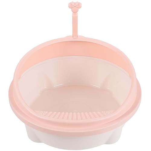 HOLIDYOYO 1 Set Semi Enclosed Cat Litter Box with Shovel Durable Splash Design for Indoor Use Compact Pet Toilet for Easy Cleaning Cat Supplies