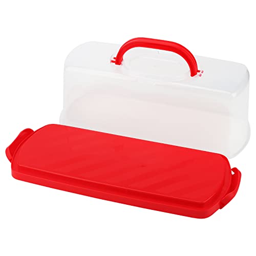 Mahiong 4 Pack Portable Bread Box With Handle, Plastic Rectangular Loaf Cake Storage Container, 4 Colors Bread Keeper With Transparent Lid For Carrying And Storing Banana Bread, Pumpkin Bread #TOP4
