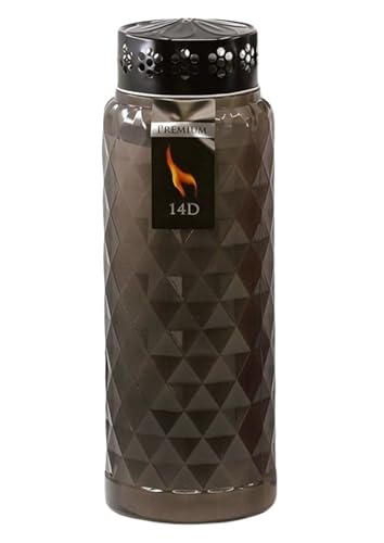 PREMIUM LINE Grabkerzen, Bronze, 14 Tage Brenndauer, mit Deckel, Trauerlicht, Friedhofskerzen, Grablichter für Gedenken & Grabgestaltung, 8 Stück