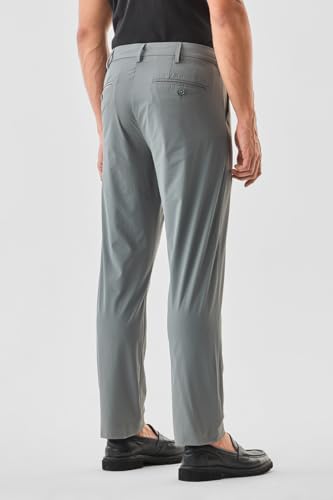 Image of SNITCH Men Trousers | Slim Fit Mid Rise Solid Design | Rayon Blend with Medium Stretch & Smooth Texture | Button & Zip Closure for Casual & Office Wear