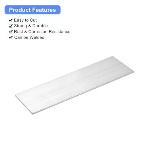 Image of uxcell Square Aluminum Flat Bar, 3 /16 inch Thick 3.1 inch Width 12 inch Length Square Aluminum Bar 6061 Aluminum Flat Plate, 4 x 80 x 305mm T6511 Solid New Mill Stock for Industrial Building