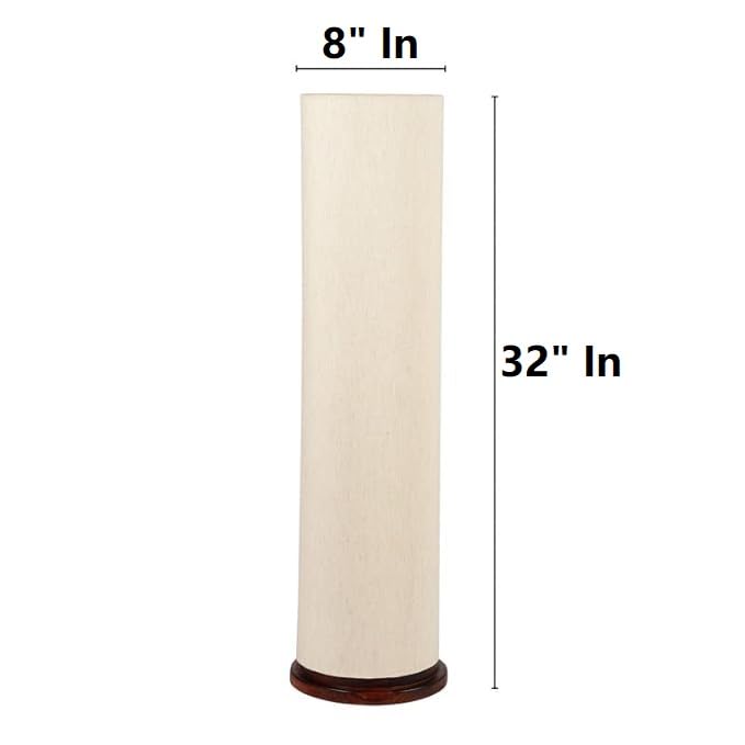 Image of Cylinder Shape Wooden Base, Corner Decorative Floor lamp, Bedroom, Living Room, Home Decor, Pack of 1 (Beige)
