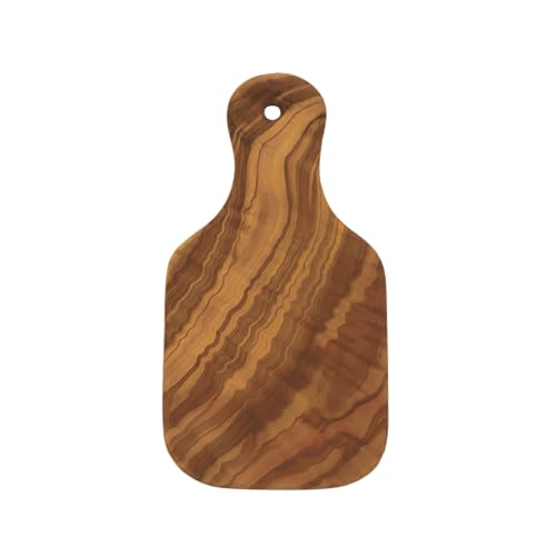 Tabla de desayuno pequeña de 19 cm, hecha a mano de madera de olivo