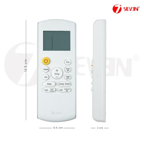 Image of 7SEVEN Compatible with Samsung AC Remote Control RG57Y2 /BGEF Model 184B Suitable for 1 1.5 2 Ton Penta Series Inverter Spilt Air Conditioner - Match Keys Exactly with Existing Remote Function