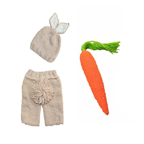 Newborn Baby Bunny Rabbit Knit Photography Prop Baby Outfits Diaper Costume - image 2