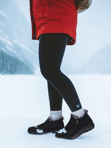 TEMOFON Womens Winter Snow Boots Warm Fur Lined Booties Waterproof Outdoor Shoes Comfortable Slip On Ankle Boot4