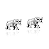 AeraVida A Pair of Majestic Sterling Silver Elephant Stud Nose Ring | Classic Sterling Silver Stud Nose Ring for women | Animal Stud Nose Ring | Chic Stud Nose Ring