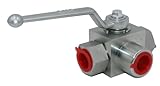 Hydraulic Ball Valve KHB3K 1/2'' NPT, Shut-Off 3 Way Ball Valve, L-Born 1/2 Inch Hydraulic Valve 7250 PSI
