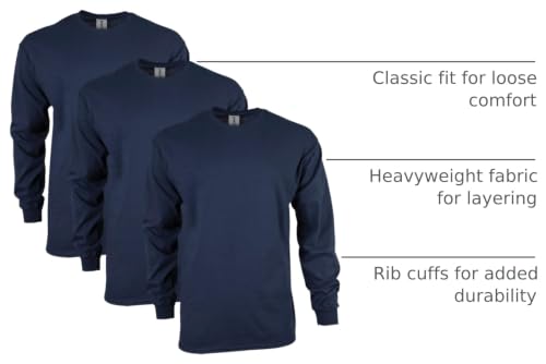 Image of Gildan Adult Ultra Cotton Long Sleeve T-Shirt, Style G2400, Multipack