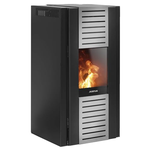 JUSTUS 7971 11 Sirkos Aqua Wasserführender Pelletofen Stahl Schwarz/A+