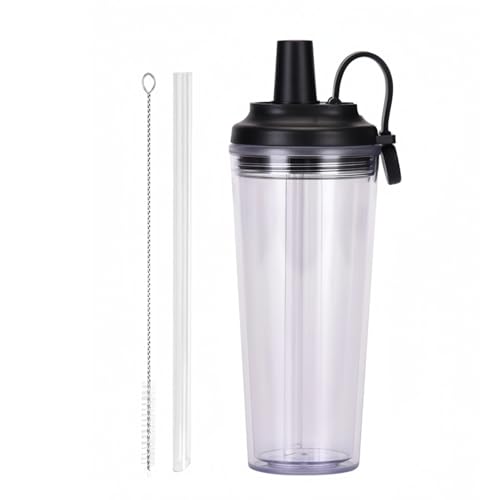 �X�g���[�t������ 710ml AS �v���X�`�b�N �X�g���[�{�g�� �ϔM�� (0-85��) ���z��� �H��@�Ή� ���� ����ʗp (Black)