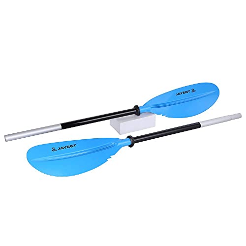 JAYEGT Kayak Paddle 87.4Inch/222CM Aluminum Alloy Shaft Kayaking Boating Oar with Paddle Leash, 1 Paddle + 1 Leash(Blue)