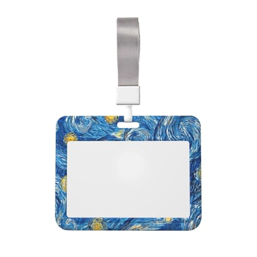 Double-Sided Sliding Cover ID Badge Holder Hard Plastic Case with Clear Window Card Protector Pouch for Office ID Credit Cards Astral
