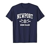 Newport RI Vintage Crossed Oars & Boat Anchor Sports T-Shirt