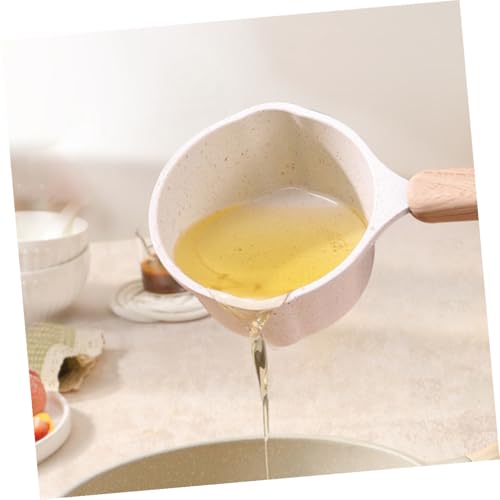 Olla pequeña de aluminio OUNONA para evitar salpicaduras al verter aceite caliente en el hogar 8