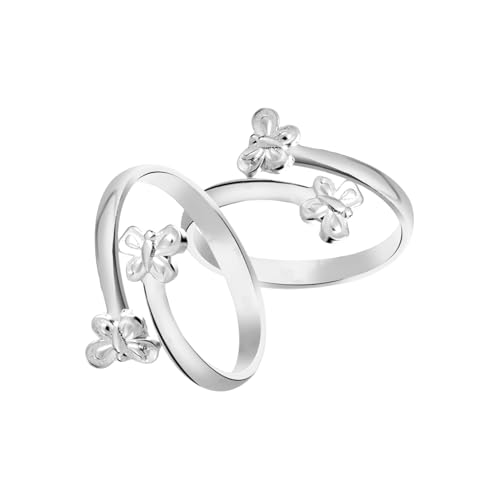 Image of 925 Sterling Silver Peacock Design Toe Ring for Women and Girls | Polish Adjustable Toe Bichiya | Adjustable