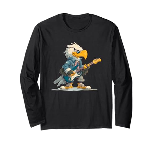 Disfraz de águila de Rock con Guitarra eléctrica para Adultos y niños Manga Larga