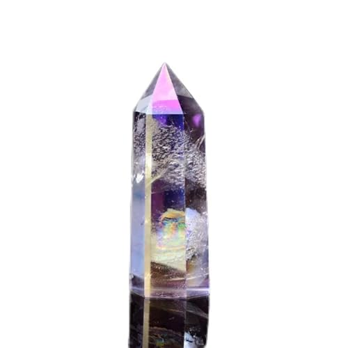 Stone Transparent Quartz electroplated Crystal dot Wand Column Crafts Home Decoration Ornaments(5-6cm)