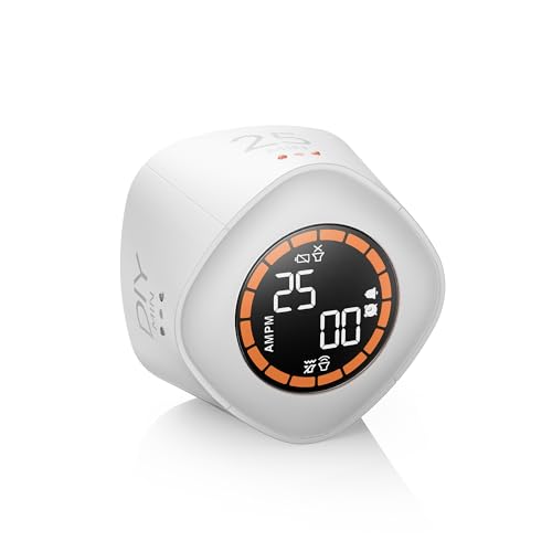 Image of VEWINGL Cube Productivity Timer, 25 /5 /10 /45 Min Presets, Desk Flip Timer for Pomodoro Study Sessions, Vibration & Custom Modes for ADHD, Work, Study & Kitchen (White)