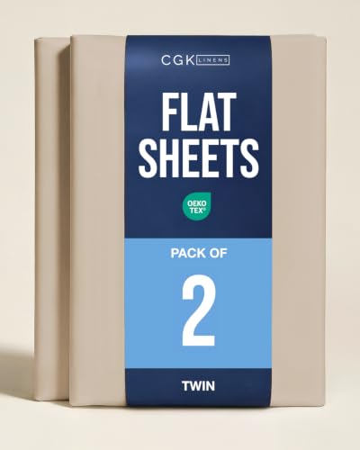Twin Flat Sheet - Single Top Flat Sheet Only - Breathable & Cooling - Cream