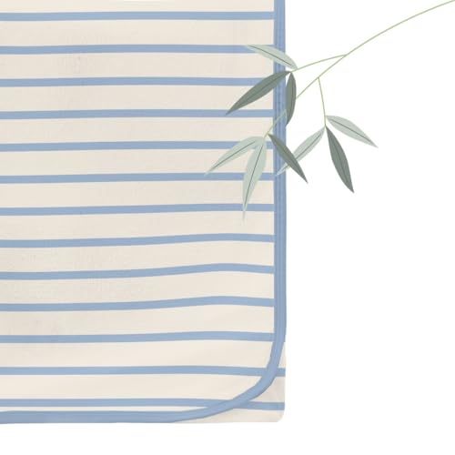 Image of KicKee Swaddling Blanket, Made from Luxuriously Soft KicKee Signature Blend Fabric, Buttery Softness for Snuggling Your Baby (Pond Sweet Stripe - One Size)