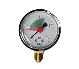 Manómetro para válvula circuito de calefacción, diámetro de Ø50 mm 0-4 en 1/4 ''